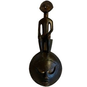 Unique African Tribal Hand-Carved Mask Statue Totem Wooden Sculpture Africa Art